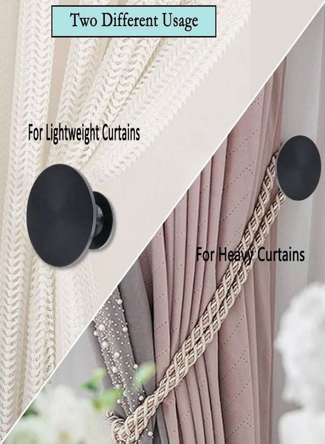 Shonmogar Curtain Tiebacks 2 Pack Curtain Holdbacks Zinc Alloy Curtain Tiebacks Wall Mounted with Screws, Decorative Curtain Holders for Drapes Stylish Black Curtain Tieback Hooks for Home Office - Image 3